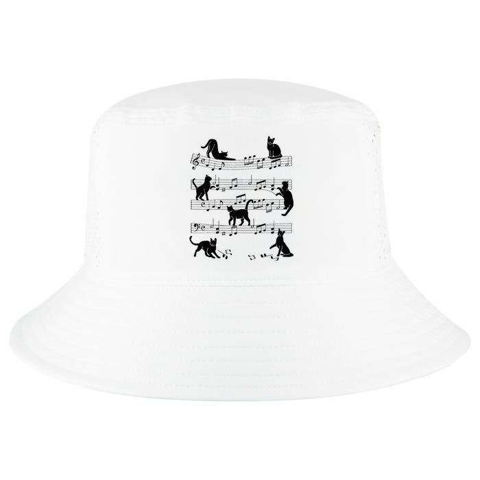 Cat Kitty Playing Music Clef Piano Musician Art Cool Comfort Performance Bucket Hat