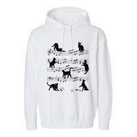 Cat Kitty Playing Music Clef Piano Musician Art Garment-Dyed Fleece Hoodie