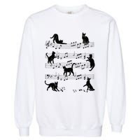 Cat Kitty Playing Music Clef Piano Musician Art Garment-Dyed Sweatshirt