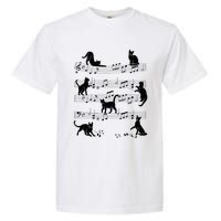 Cat Kitty Playing Music Clef Piano Musician Art Garment-Dyed Heavyweight T-Shirt