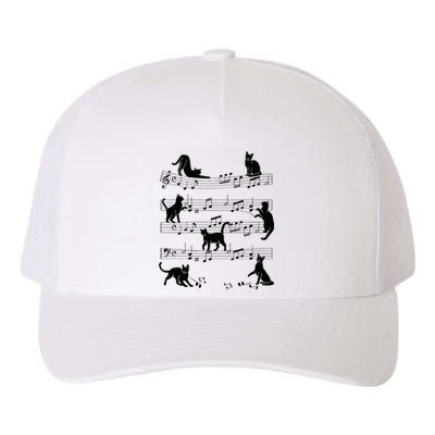 Cat Kitty Playing Music Clef Piano Musician Art Yupoong Adult 5-Panel Trucker Hat