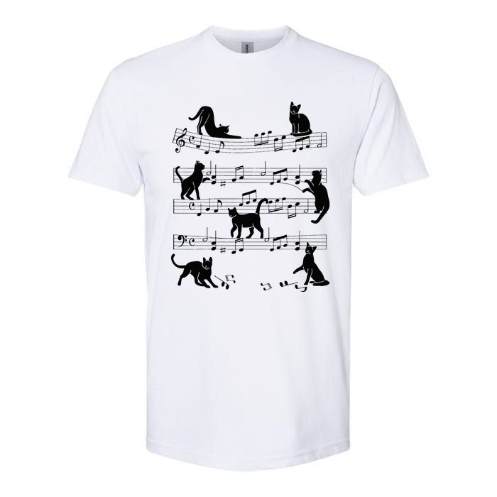 Cat Kitty Playing Music Clef Piano Musician Art Softstyle CVC T-Shirt