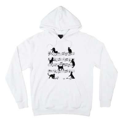 Cat Kitty Playing Music Clef Piano Musician Art Hoodie