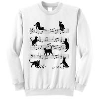 Cat Kitty Playing Music Clef Piano Musician Art Sweatshirt