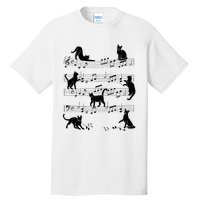 Cat Kitty Playing Music Clef Piano Musician Art Tall T-Shirt