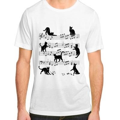 Cat Kitty Playing Music Clef Piano Musician Art Adult ChromaSoft Performance T-Shirt