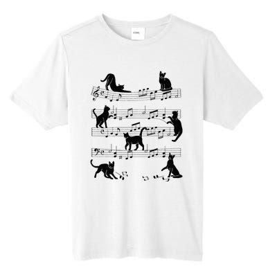 Cat Kitty Playing Music Clef Piano Musician Art Tall Fusion ChromaSoft Performance T-Shirt