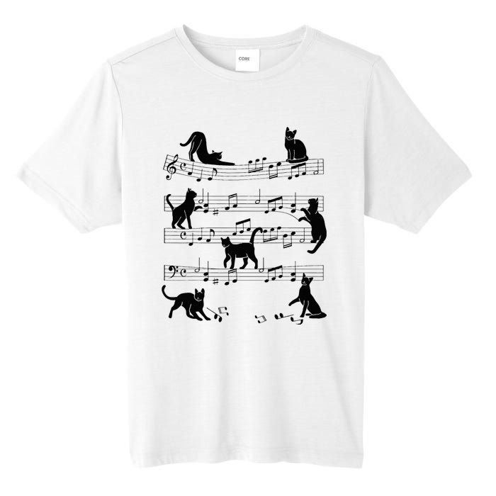 Cat Kitty Playing Music Clef Piano Musician Art Tall Fusion ChromaSoft Performance T-Shirt