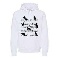 Cat Kitty Playing Music Clef Piano Musician Art Premium Hoodie