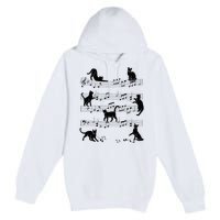 Cat Kitty Playing Music Clef Piano Musician Art Premium Pullover Hoodie