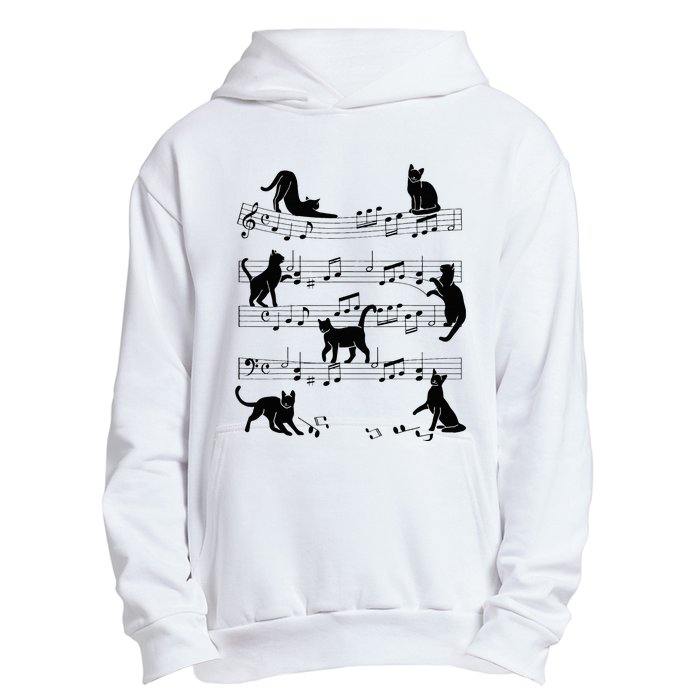 Cat Kitty Playing Music Clef Piano Musician Art Urban Pullover Hoodie