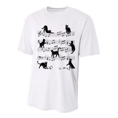 Cat Kitty Playing Music Clef Piano Musician Art Performance Sprint T-Shirt