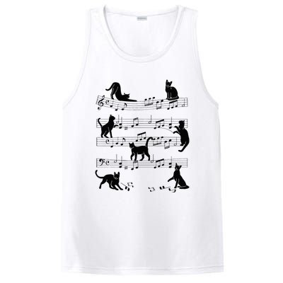 Cat Kitty Playing Music Clef Piano Musician Art PosiCharge Competitor Tank