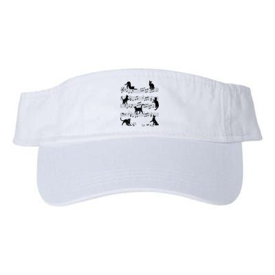 Cat Kitty Playing Music Clef Piano Musician Art Valucap Bio-Washed Visor