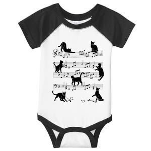 Cat Kitty Playing Music Clef Piano Musician Art Infant Baby Jersey Bodysuit