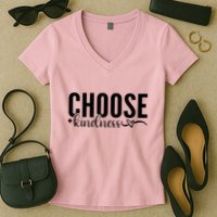 Choose Kindness Positive Quote Women's V-Neck T-Shirt