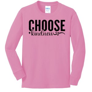 Choose Kindness Positive Quote Kids Long Sleeve Shirt