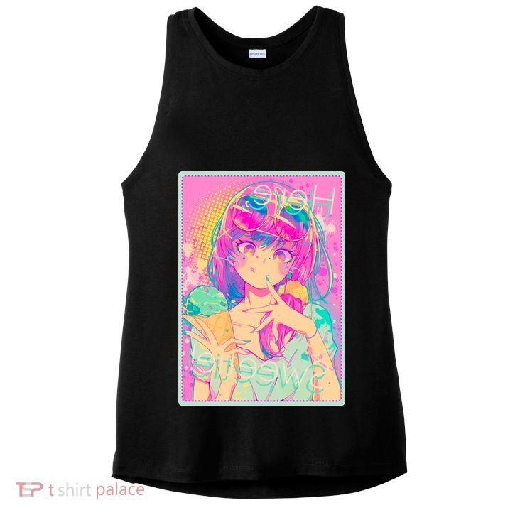 Cute Kawaii Pastel Anime Girl Pop Art Poster Ladies PosiCharge Tri-Blend Wicking Tank