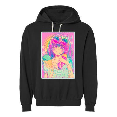 Cute Kawaii Pastel Anime Girl Pop Art Poster Garment-Dyed Fleece Hoodie