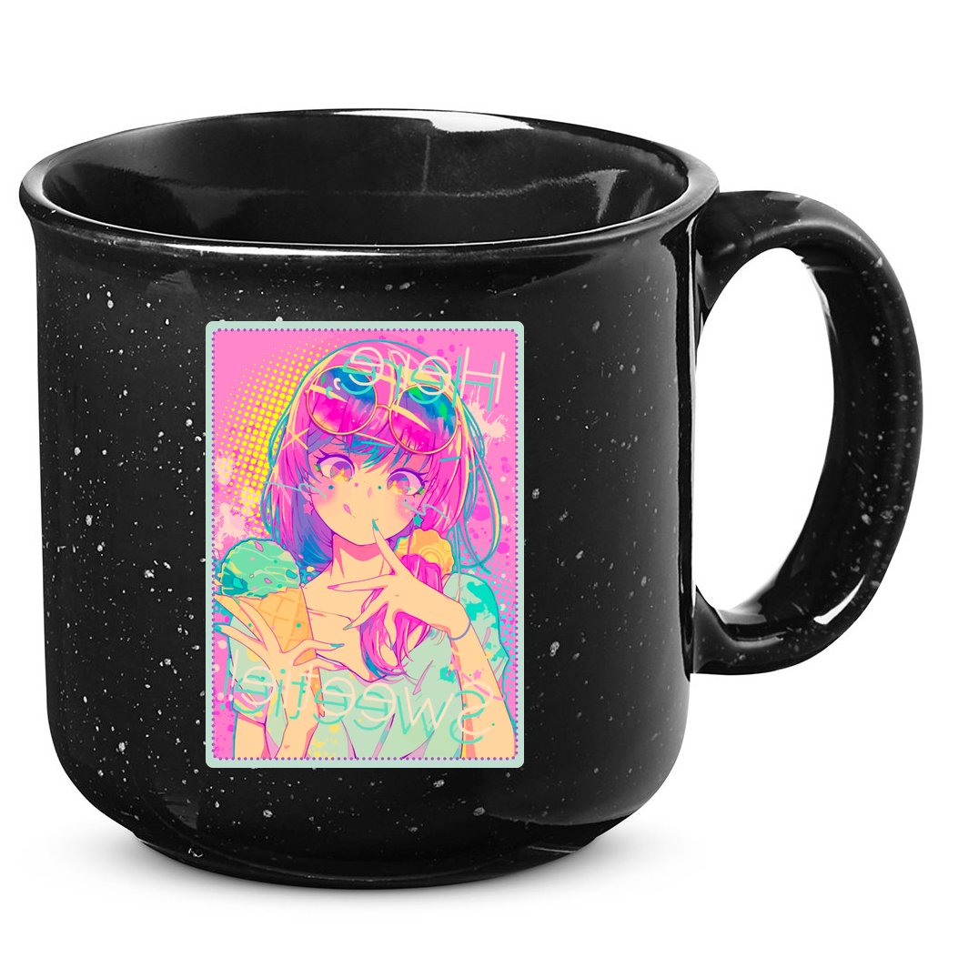 Cute Kawaii Pastel Anime Girl Pop Art Poster 15oz Campfire Ceramic Mug