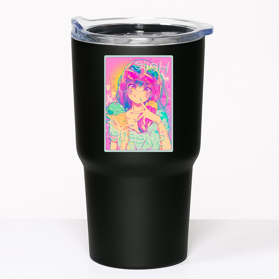 Cute Kawaii Pastel Anime Girl Pop Art Poster Tumbler