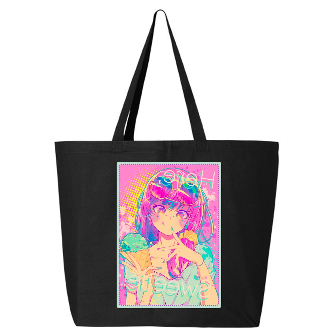 Cute Kawaii Pastel Anime Girl Pop Art Poster 25L Jumbo Tote