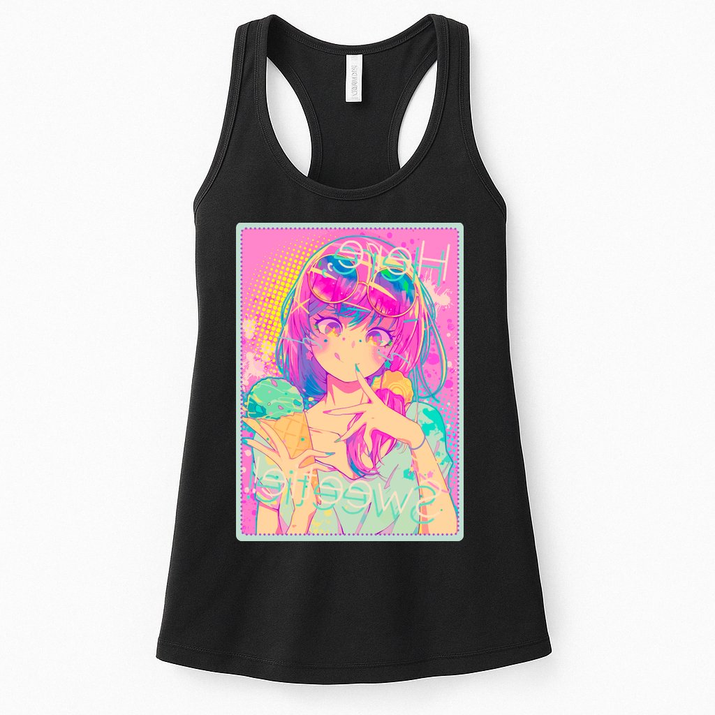 Cute Kawaii Pastel Anime Girl Pop Art Poster Womens Tank Top