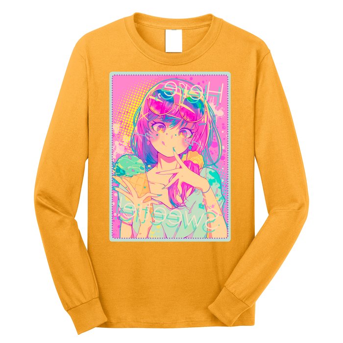 Cute Kawaii Pastel Anime Girl Pop Art Poster Long Sleeve Shirt