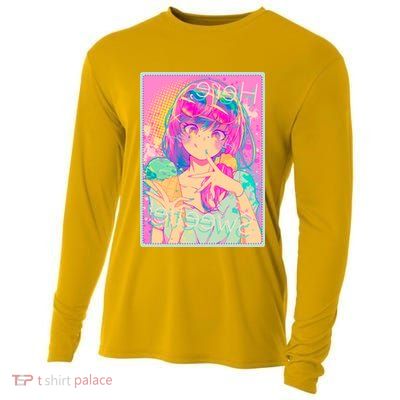 Cute Kawaii Pastel Anime Girl Pop Art Poster Cooling Performance Long Sleeve Crew