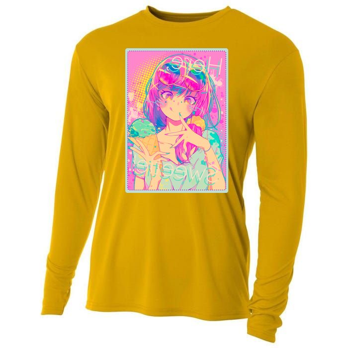 Cute Kawaii Pastel Anime Girl Pop Art Poster Cooling Performance Long Sleeve Crew