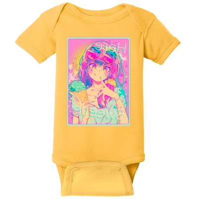 Cute Kawaii Pastel Anime Girl Pop Art Poster Baby Bodysuit