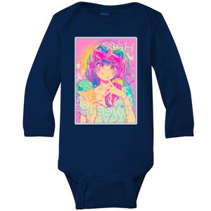 Cute Kawaii Pastel Anime Girl Pop Art Poster Baby Long Sleeve Bodysuit