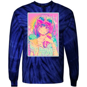 Cute Kawaii Pastel Anime Girl Pop Art Poster Tie-Dye Long Sleeve Shirt