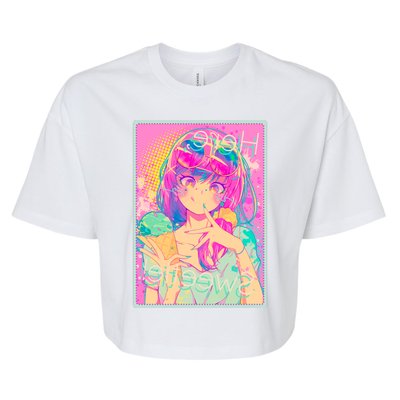 Cute Kawaii Pastel Anime Girl Pop Art Poster Bella+Canvas Jersey Crop Tee