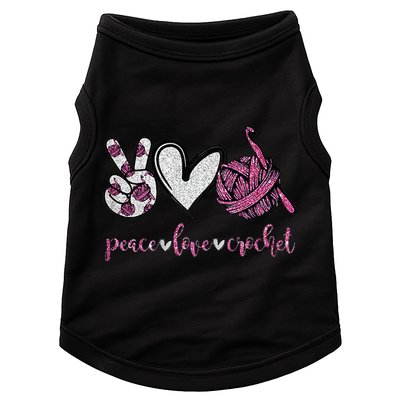 Crochet Knitting Peace Love Crochet Funny Crocheting Doggie Tank