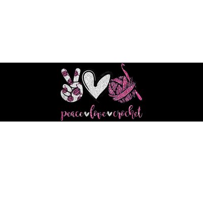 Crochet Knitting Peace Love Crochet Funny Crocheting Bumper Sticker