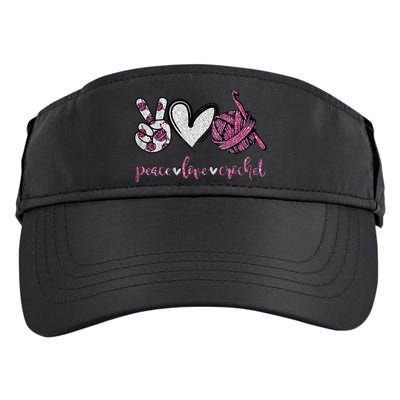 Crochet Knitting Peace Love Crochet Funny Crocheting Adult Drive Performance Visor