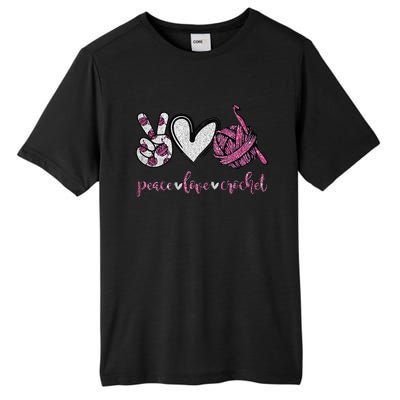 Crochet Knitting Peace Love Crochet Funny Crocheting Tall Fusion ChromaSoft Performance T-Shirt