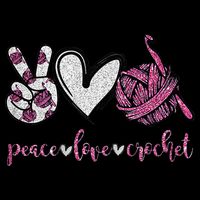 Crochet Knitting Peace Love Crochet Funny Crocheting Bucket Hat