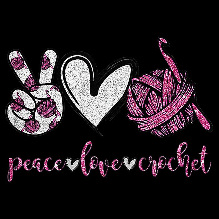 Crochet Knitting Peace Love Crochet Funny Crocheting Bucket Hat