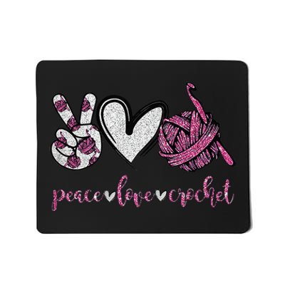 Crochet Knitting Peace Love Crochet Funny Crocheting Mousepad