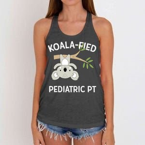 Cute Koala Pediatric PT Gift Physical Therapy Women's Knotted Racerback Tank