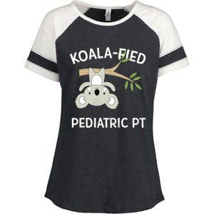 Cute Koala Pediatric PT Gift Physical Therapy Enza Ladies Jersey Colorblock Tee