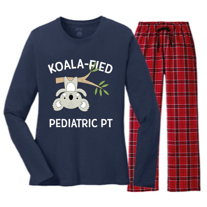 Cute Koala Pediatric PT Gift Physical Therapy Women's Long Sleeve Flannel Pajama Set 