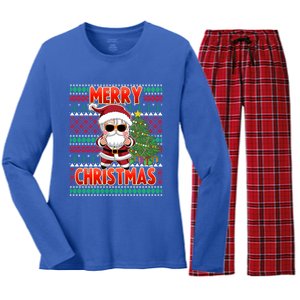 Cool K Pop Santa Claus Xmas K Pop Gift Women's Long Sleeve Flannel Pajama Set 