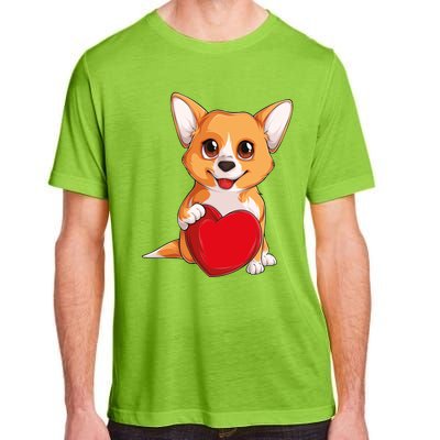 Cute Kawaii Puppies Pet Corgi Dog Valentines Day Gift Adult ChromaSoft Performance T-Shirt