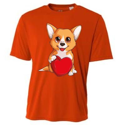 Cute Kawaii Puppies Pet Corgi Dog Valentines Day Gift Cooling Performance Crew T-Shirt