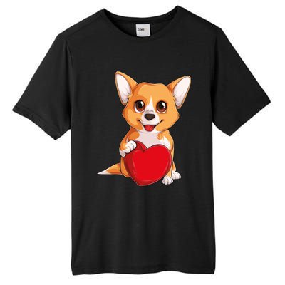 Cute Kawaii Puppies Pet Corgi Dog Valentines Day Gift Tall Fusion ChromaSoft Performance T-Shirt