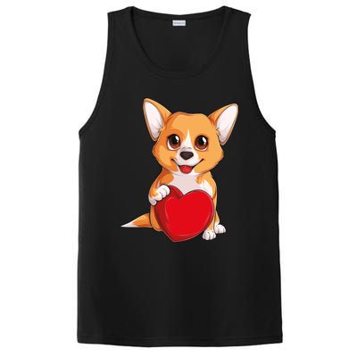 Cute Kawaii Puppies Pet Corgi Dog Valentines Day Gift PosiCharge Competitor Tank