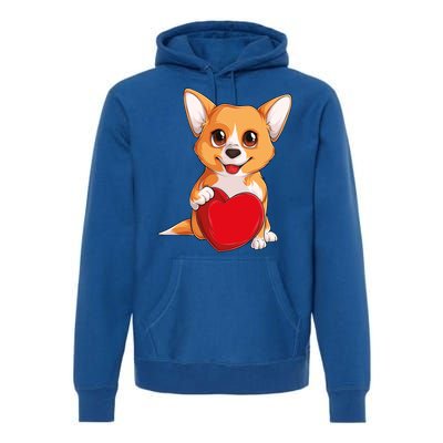 Cute Kawaii Puppies Pet Corgi Dog Valentines Day Gift Premium Hoodie